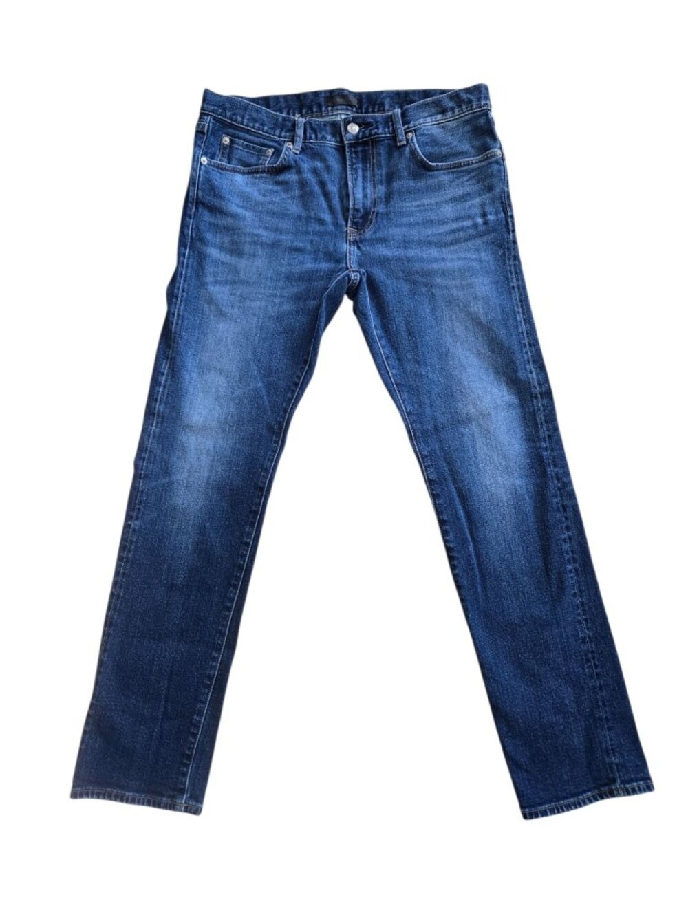 Uniqlo Jeans Men's 33x32 Slim Fit Blue Denim Low Rise Straight Leg